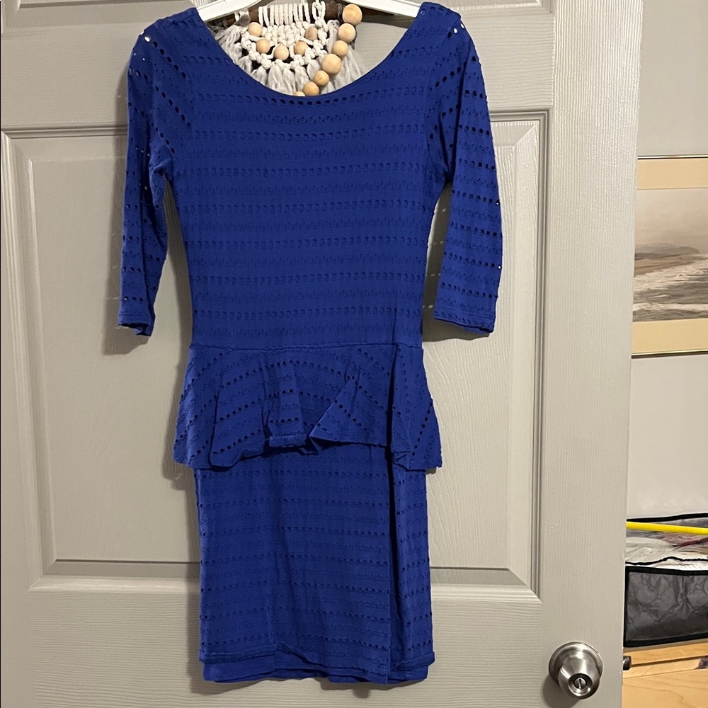7/$20 Elegant Peplum Blue Women's Dress 7/$20